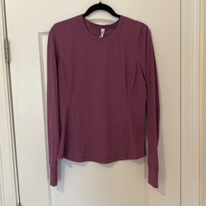 Lululemon Ventilated Mesh-Back Running Long Sleeve Shirt vintage plum